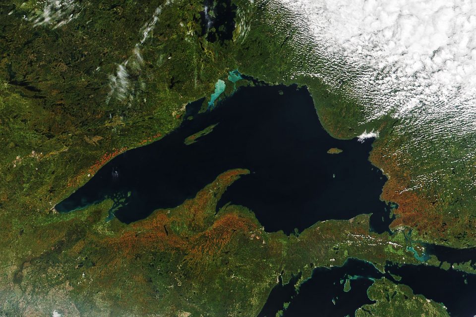 Fall colors appear around Lake Superior