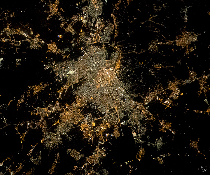 The Italian city of Turin at night