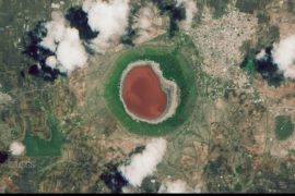 India's Lonar Lake turned bright pink
