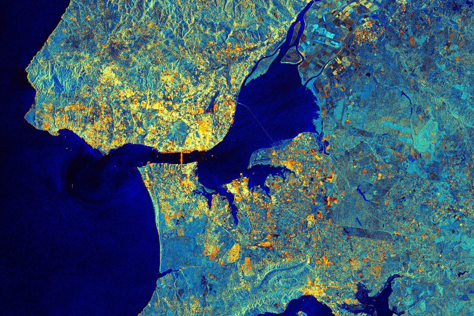 Lisbon, Portugal on the Atlantic coast