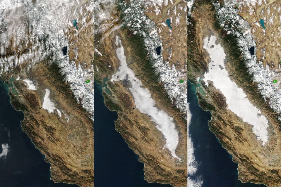 Tule fog across California’s Central Valley