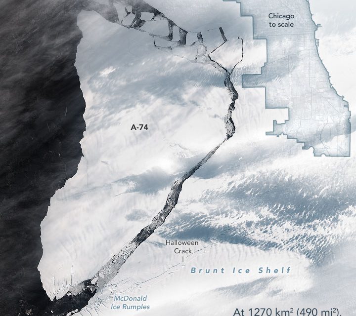 Large iceberg breaks away from Antarctica’s Brunt Ice Shelf