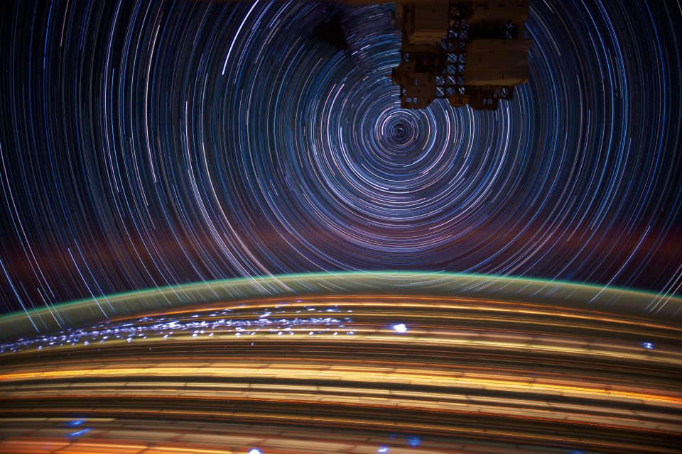 Star trails over Earth