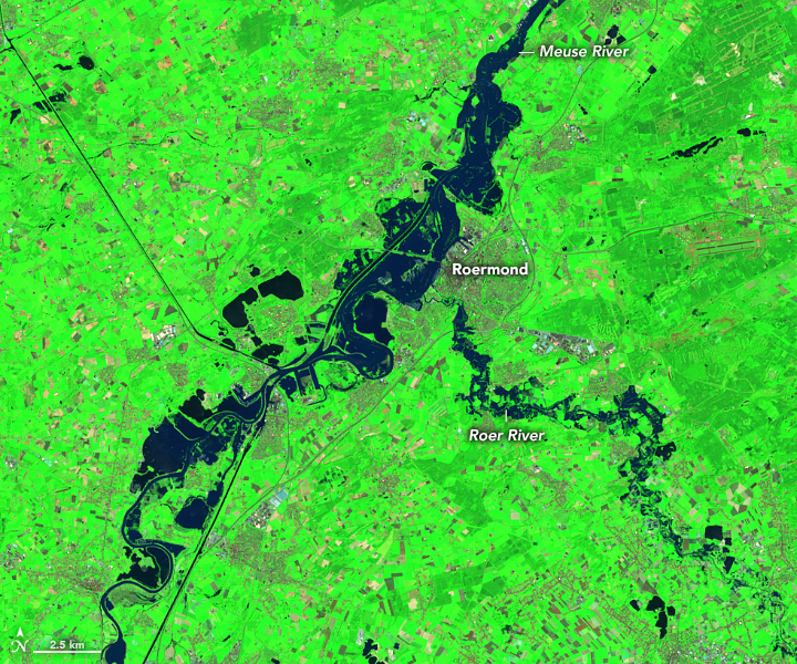 Deadly flooding along the Meuse and Roer rivers