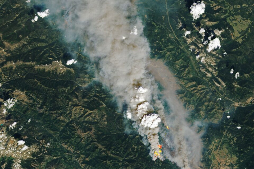Pyrocumulus clouds towering over western wildfires