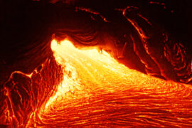 Detailed,View,Of,An,Active,Lava,Flow,,Hot,Magma,Emerges