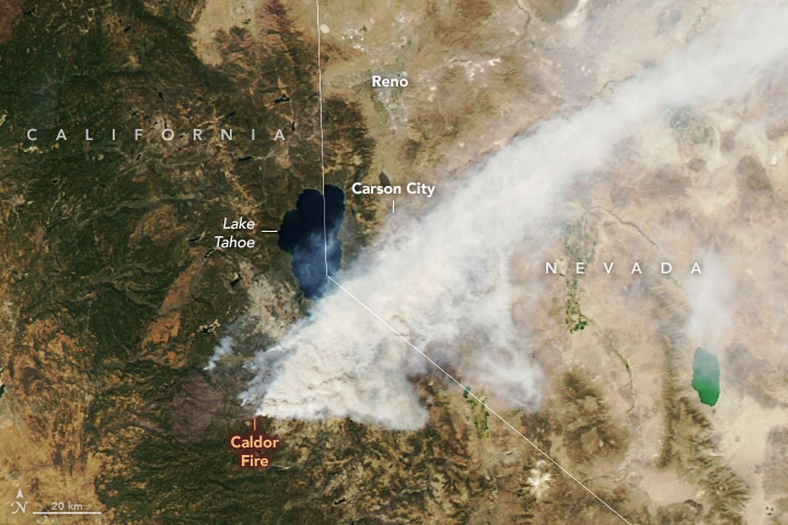 The Caldor fire near Lake Tahoe