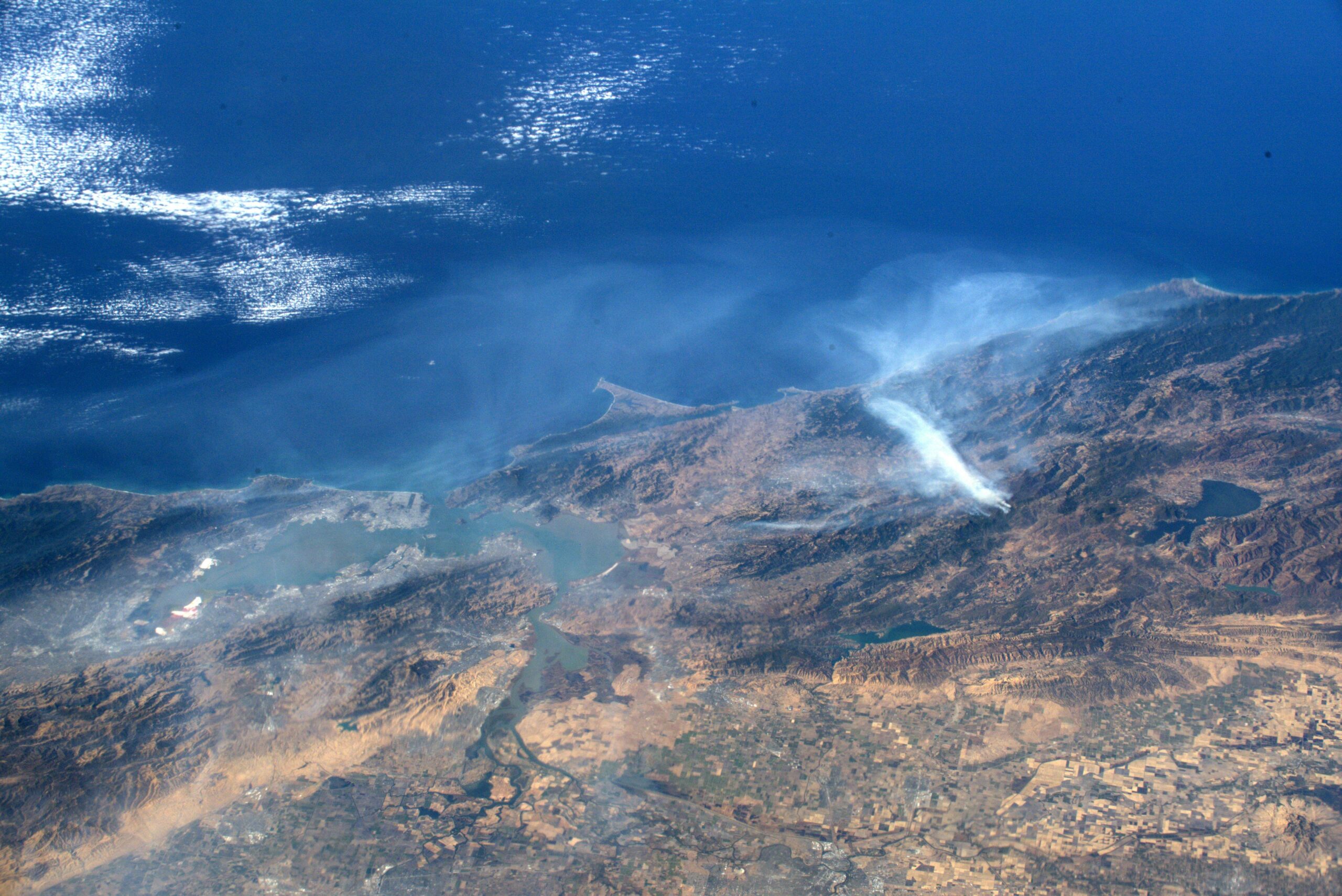13. Wildfire raging from space