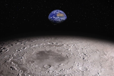 The,Earth,As,Seen,From,The,Surface,Of,The,Moon