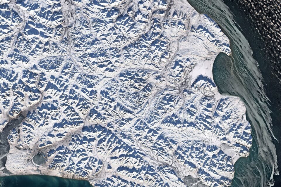 Sea ice emerges off Cape Navarin