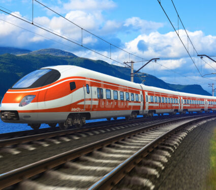 3d,Rendered,Image,With,Original,Design:,High,Speed,Train,Driving