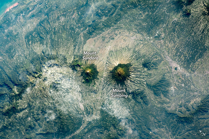 Volcanic peaks in Central Java