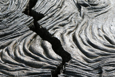 A,Crack,In,Lava,Flow,From,A,Volcano