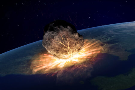 Asteroid,Falling,On,Earth,Illustration