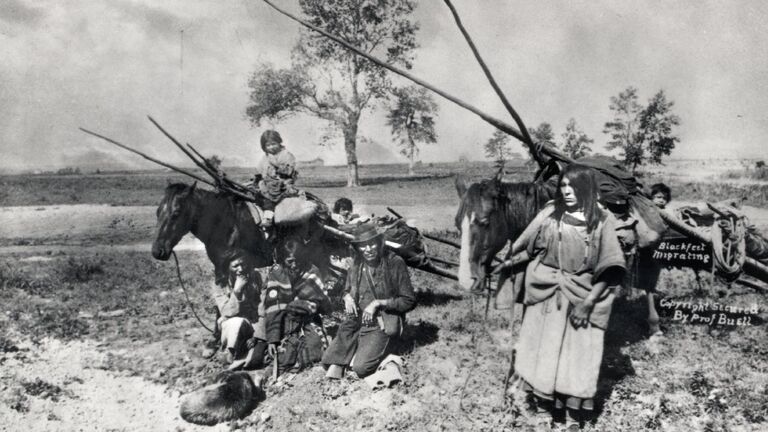 Blackfoot family migrating