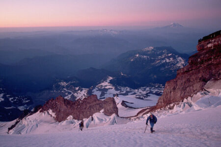 Climbers Scaling Mount Rainier