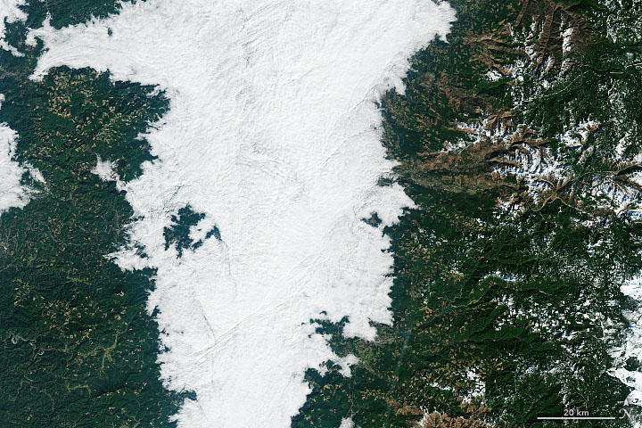 Fog covers the Willamette Valley in Oregon