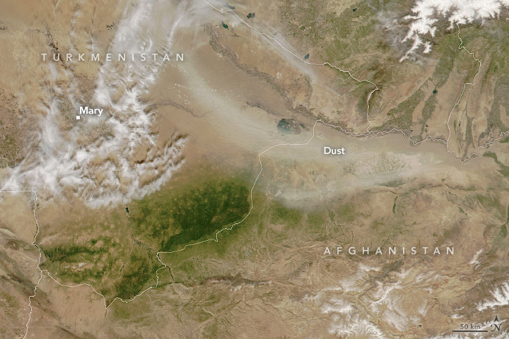 Springtime brings greenery and dust to Turkmenistan