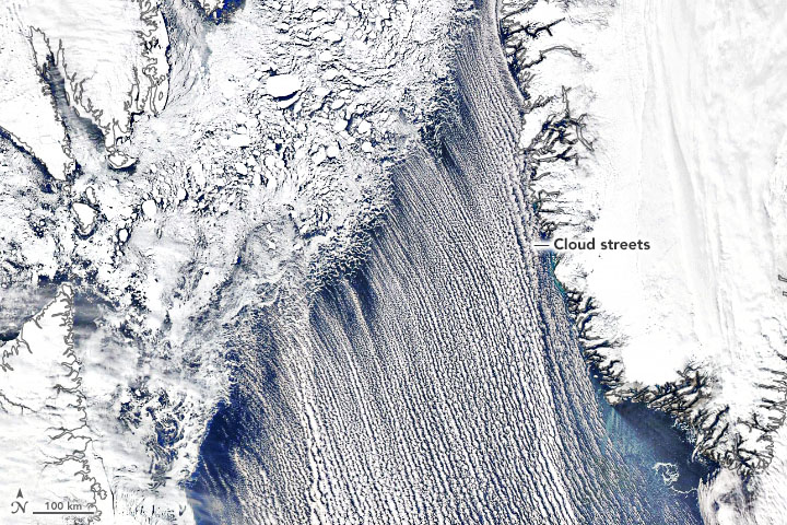 Cloud streets over the Labrador Sea
