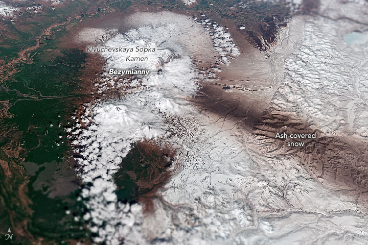 Bezymianny volcano in Kamchatka, Russia