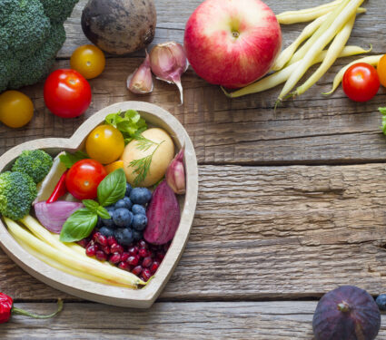 Healthy,Food,In,Heart,Diet,Cooking,Concept,With,Fresh,Fruits