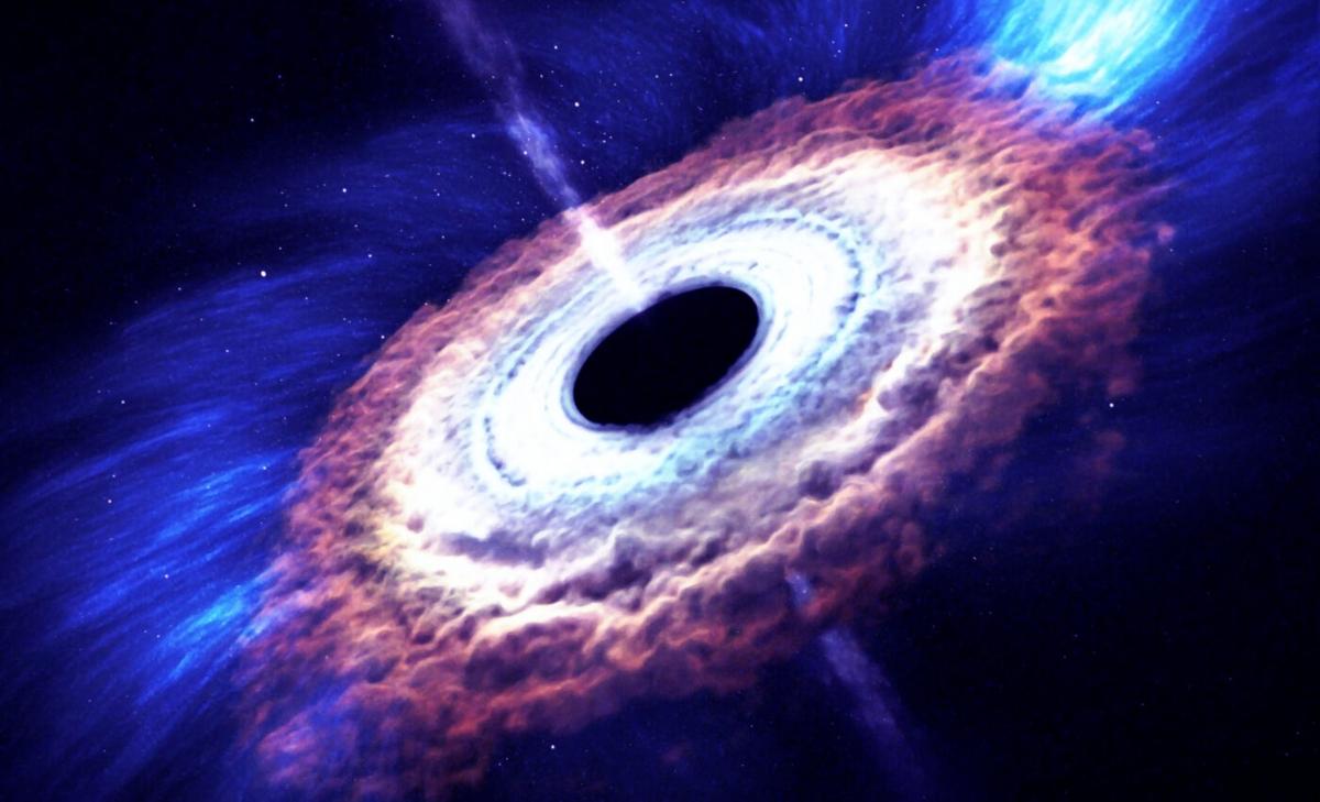 Supermassive black hole jet points straight toward Earth