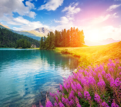 Fantastic,Azure,Alpine,Lake,Champfer.,Unusual,And,Picturesque,Scene.,Location