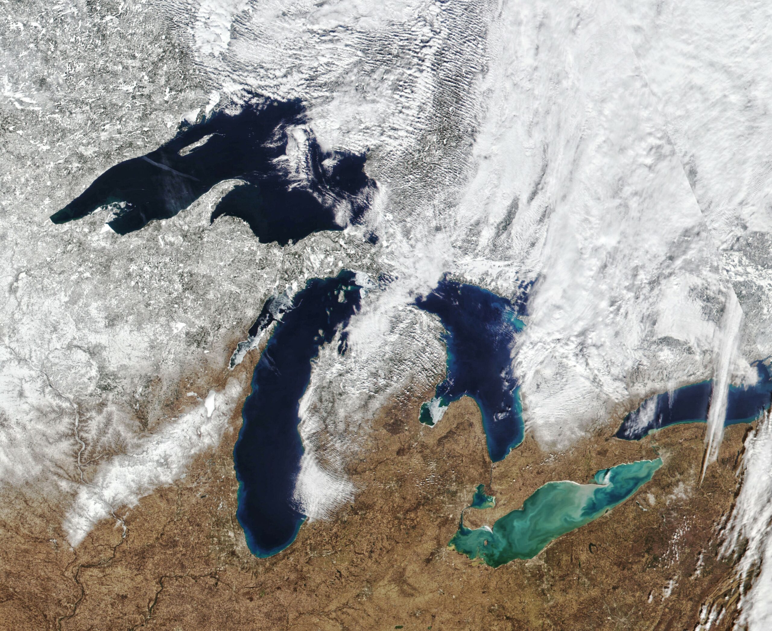 Ice cover on the Great Lakes is on a downward cycle