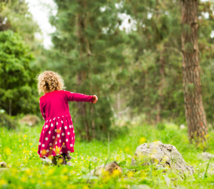 Little,Girl,Playing,At,The,Woods.