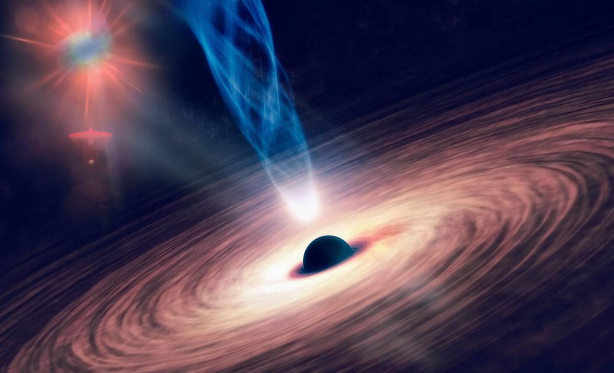 Runaway black hole creates a trail of stars
