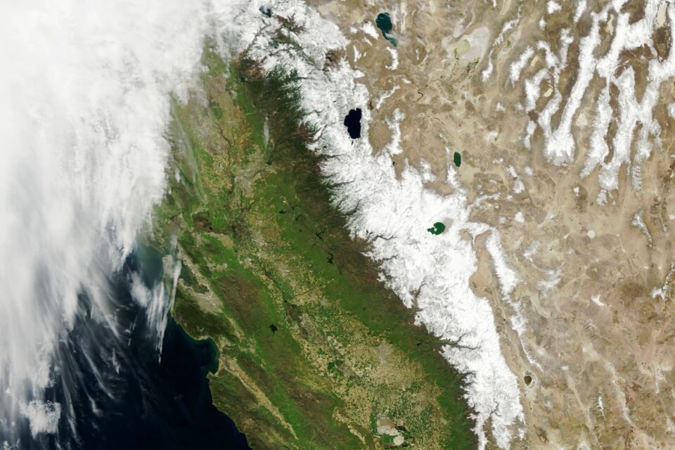 Record snowpack in the Sierra Nevada mountains