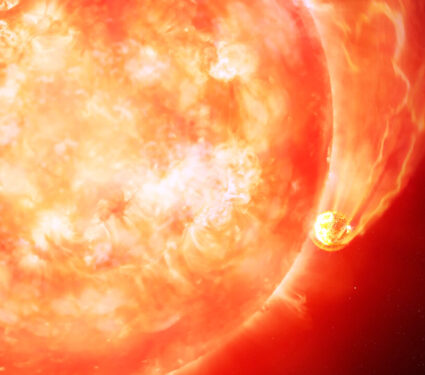 Artist Impress of a Star Devouring One of Its Planets