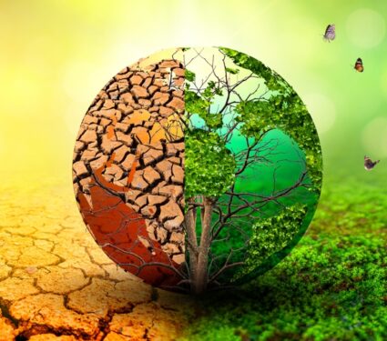 Tree,In,Two,With,Very,Different,Environments,Earth,Day,Or