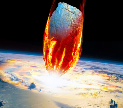 A,Massive,Asteroid,Enters,Earth's,Atmosphere,And,Impacts,The,Planet