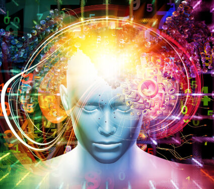 Man,Of,Science,Series.,Background,Design,Of,Human,Head,,Numbers