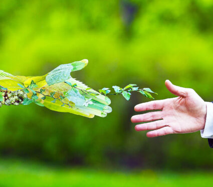 Hand,Of,A,Businessman,Reach,Out,Towards,Hand,Of,The