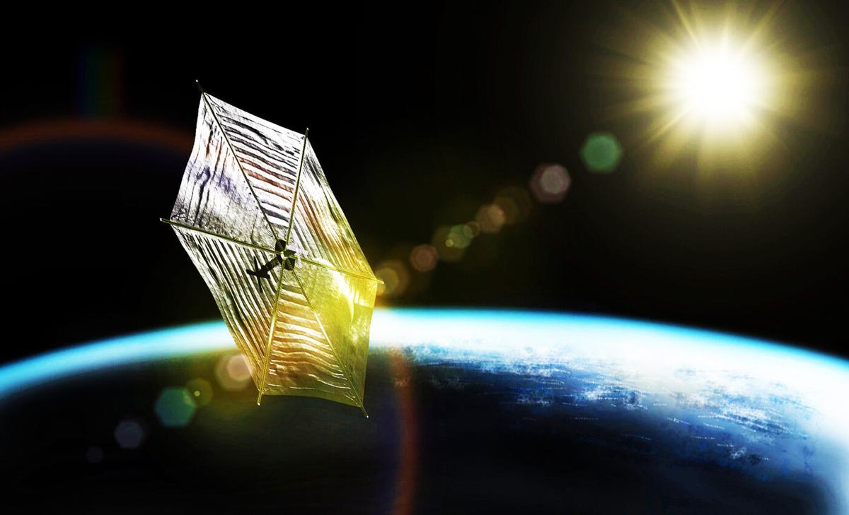 Fighting climate change from space using a "Sun Umbrella" tied to an asteroid