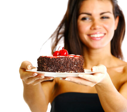 Woman,Hold,Cake