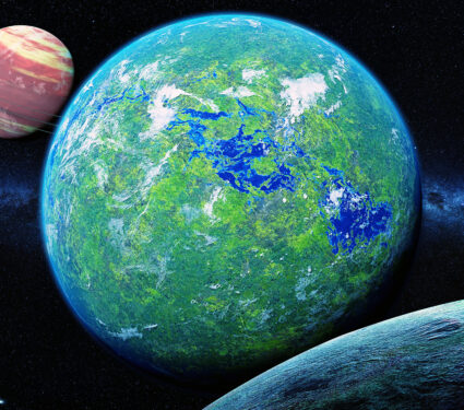 Jungle,Exoplanet,,Green,And,Biologically,Active,Alien,Planet,With,Moons