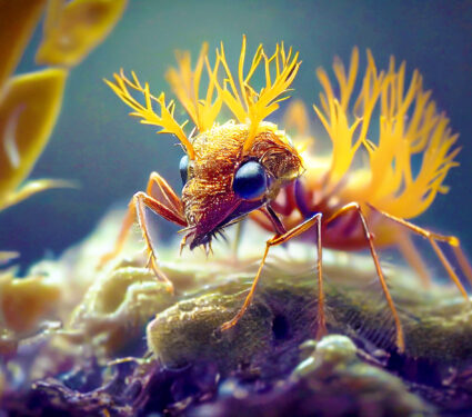 Cordyceps,Parasitic,Fungus,Growing,On,An,Ant,,Also,Known,As