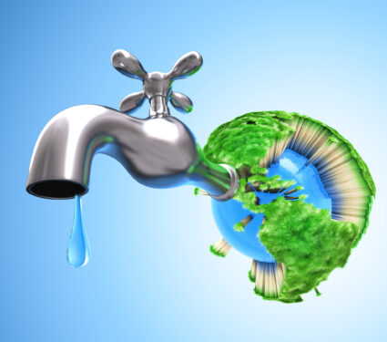 Drying,The,Planet,Earth.,Concept,Of,Waste,Water,In,The