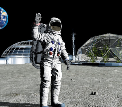 3d,Rendering.,Sci-fi,Scene.,The,Colony,Of,The,Future,On