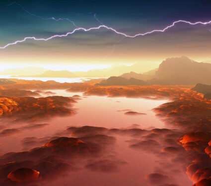 Surface,Of,Venus.,Hot,Lava,Flows,On,Venus.,3d,Illustration