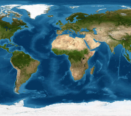 World,Map,,Earth,Flat,View.,Detailed,World,Physical,Map,In