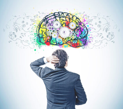 Rear,View,Of,Young,Caucasian,Businessman,With,Black,Hair,Wearing