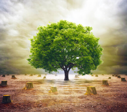 A,Single,Tree,Left,In,A,Deforested,Landscape