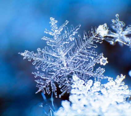 Snowflake,On,A,Blue,Background