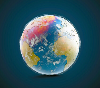 Desert,Planet,,Dry,Planet,Earth,3d-illustration.,Elements,Of,This,Image