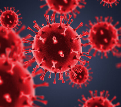 Collage,Of,Flu,Covid-19,Virus,Cells,In,Blood,Under,The