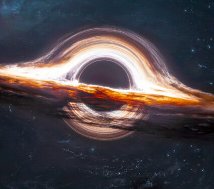 3d,Illustration,Of,Black,Hole,Absorbing,Light,In,Deep,Space.